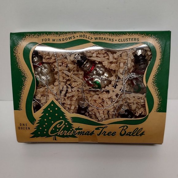 Primitives by Kathy Mini Glass Vintage Style Snowman Ornaments - Set of 6 - Picture 4 of 4